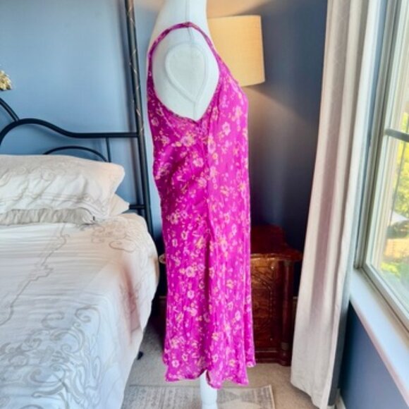 Fuchsia Floral Recycled Sari Sheer Dress - Picture 5 of 14